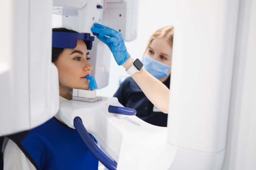 3D CBCT scan showing the airway and jaw structures